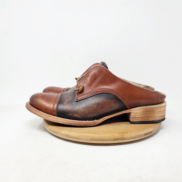 Freebird Brown and Black Mules - Picture 6 of 12